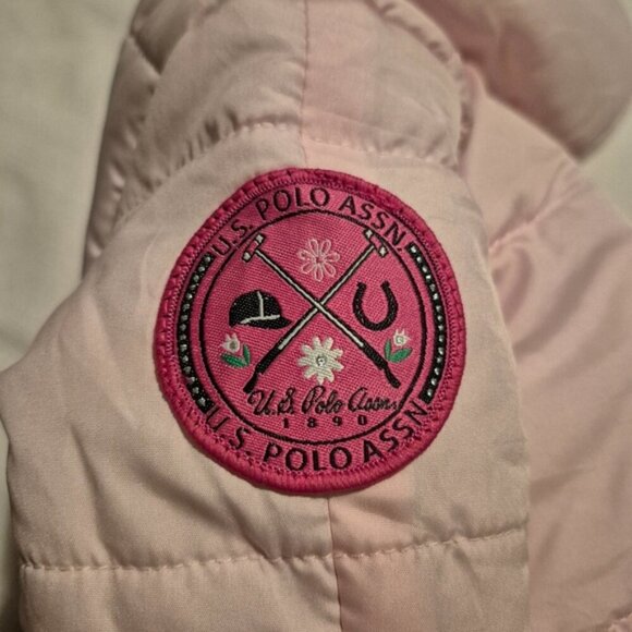 USPA baby girls pink bunting snowsuit 3-6 months fleece lined, has marks, NEW - Picture 3 of 9